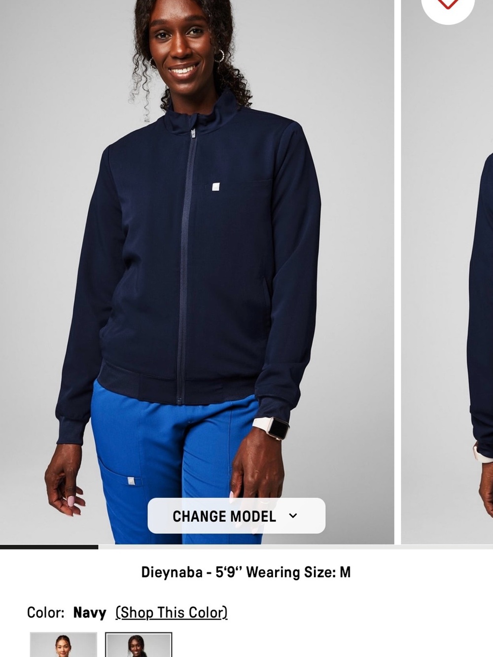 Fabletics Navy Performance Zip Jacket